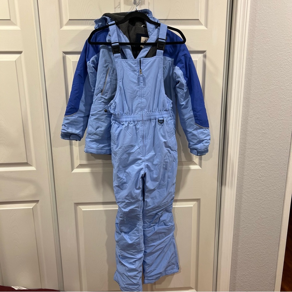 Lands End Kids The Squall Snow Bib & Jacket Set Blue Size Medium/12 Winter